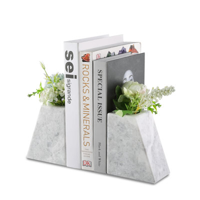 Natural Marble Bookends, Set Of 2, Afudik-Vein