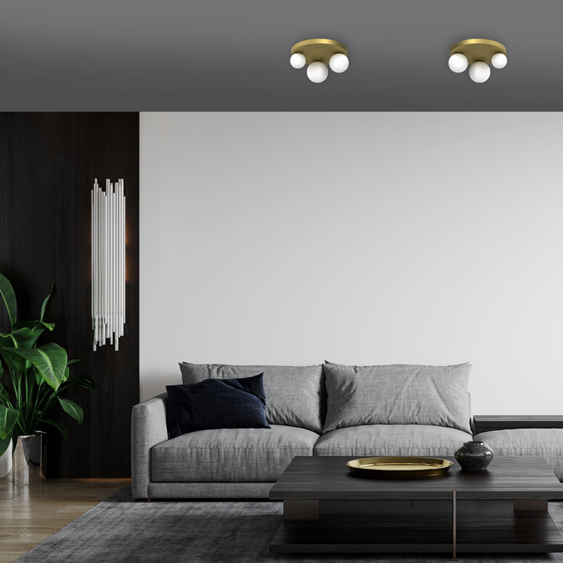 Clarabella Glass Flush Mount, Gold