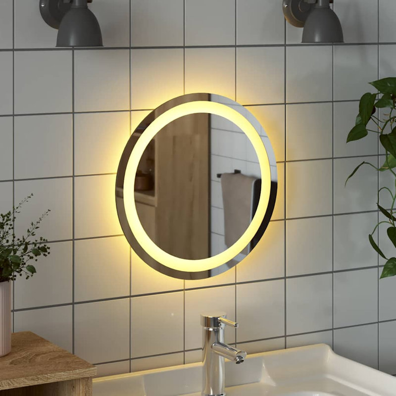 Miroir de salle de bain mural à DEL en verre transparent, 15,7 po x 15,7 po