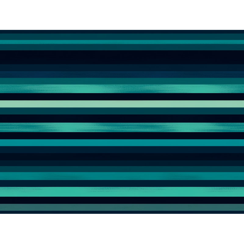 Édredon à rayures horizontales rayé bleu marine, Édredon grand, Bleu marine / rayures turquoise