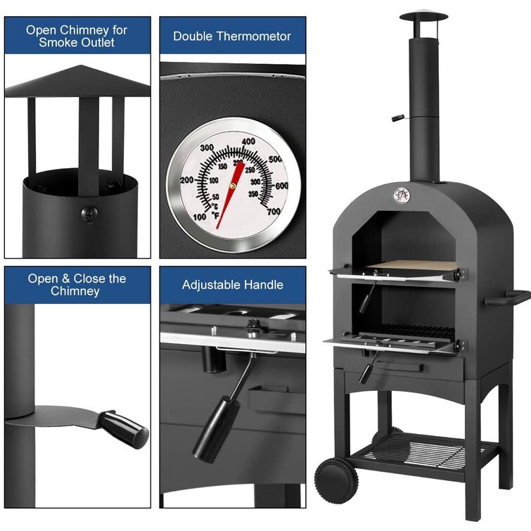 U-MAX Steel Freestanding Wood Burning Pizza Oven