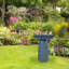 Baignoire pour oiseaux extérieure autoportante en métal Brytnee Gleeful Garden, résistante aux rayons UV - bleu-308021032