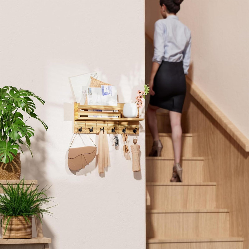 Wood Wall Organizer, Brown