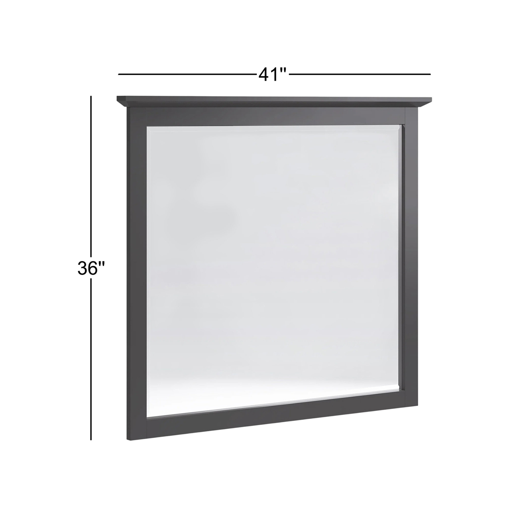 Monza Wood Rectangle Wall Mirror, Raven Black