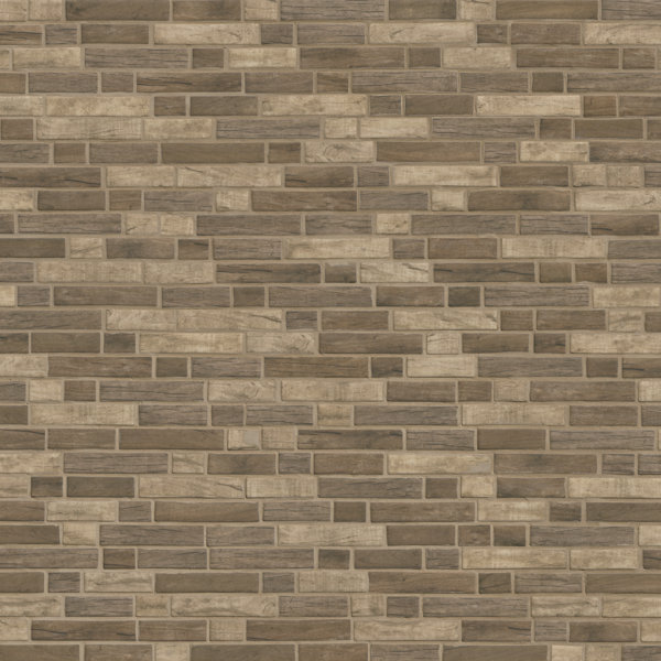Montessa Roman Timber Interlocking 12 in. x 12 in. Matte Glass Mosaic Floor and Wall Tile