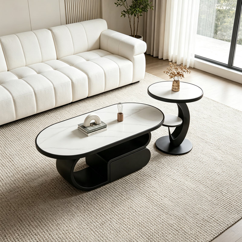 Gerardi, Blanc / Gris, H 15,74 po x l 39,37 po x P 19,68 po, Marbre