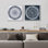 Classical Flowers " Navy Blue Distressed Mandala Tree Wood Rings Abstract " 2 - Pieces