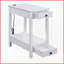 Table basse de rangement blanche avec station d'accueil USB pour salon, appareils de charge et amp; Organise les essentiels