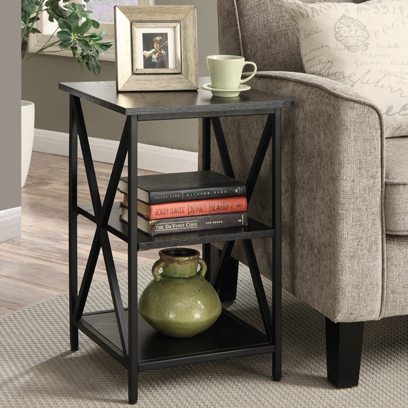 Ariyana End Table, Black/Black