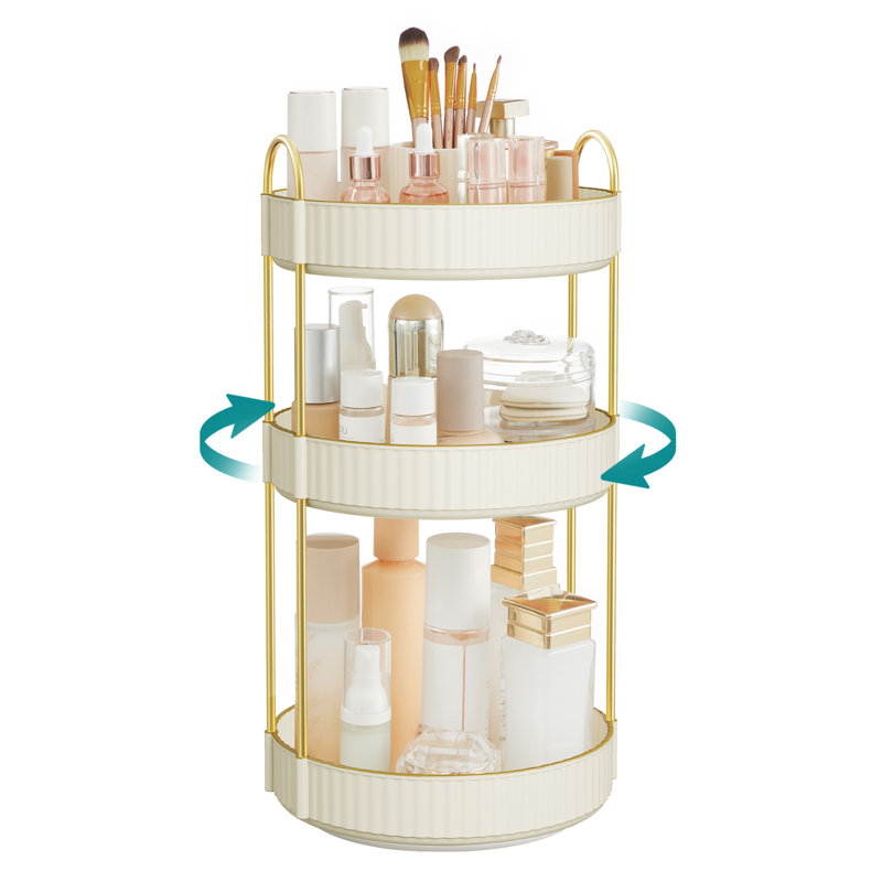 23x23x47.5cm Plastic Makeup Organiser, Natural