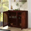 Buffet de 39 po de style Mid-Century moderne avec tablette et 2 trous de sortie-175423487