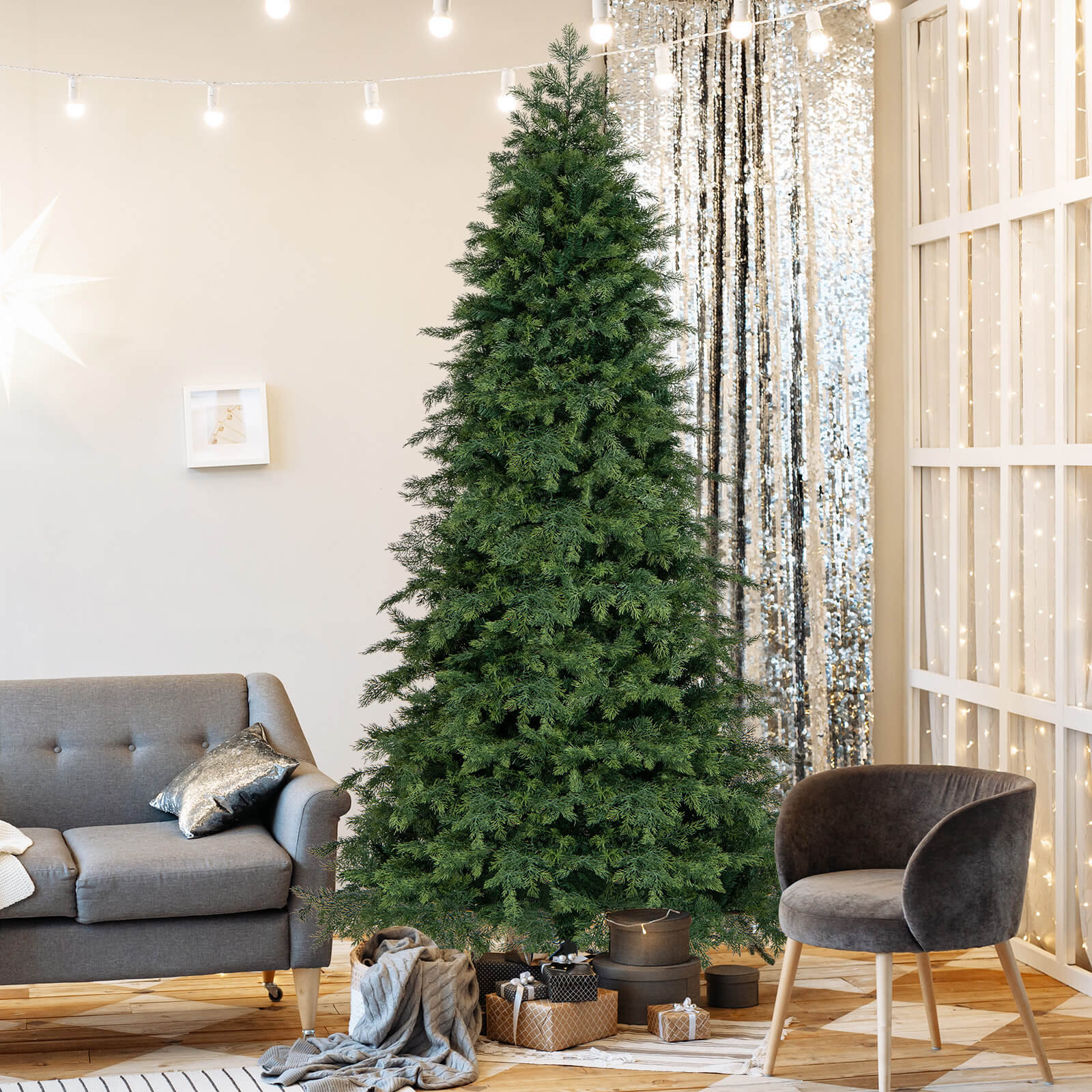 Cashmere Flocked 7.5' Pre-Lit Christmas Tree