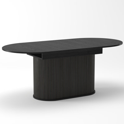 55.11" - 70.86" Extendable Dining Table, Modern Expandable Kitchen & Dining Room Table for Small Space, Seats 4-6, Easy to Clean, Space Saving