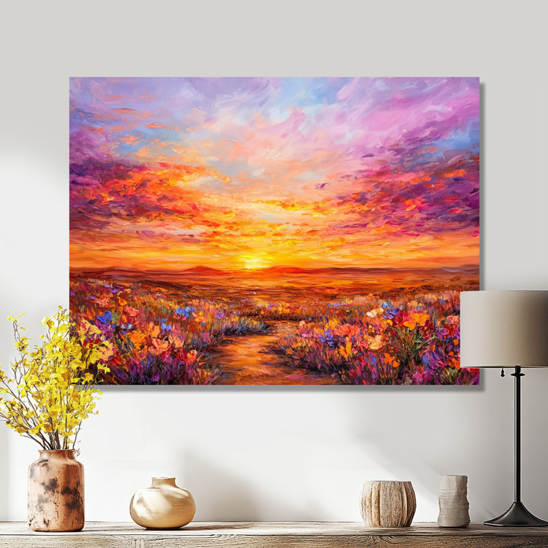 El Paso Sunset I - Texas, décoration murale en métal, impression moderne sur métal, H 12 po x l 20 po