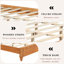 Base de lit en bois massif, cadre de lit plateforme très grand avec tête de lit, tête de lit haute en bois naturel, aucun sommier requis, naturel-1255644064-1255644067