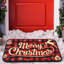 Tapis de Noël pour l'extérieur Merry Christmas Paillasson décoratif antidérapant Buffalo