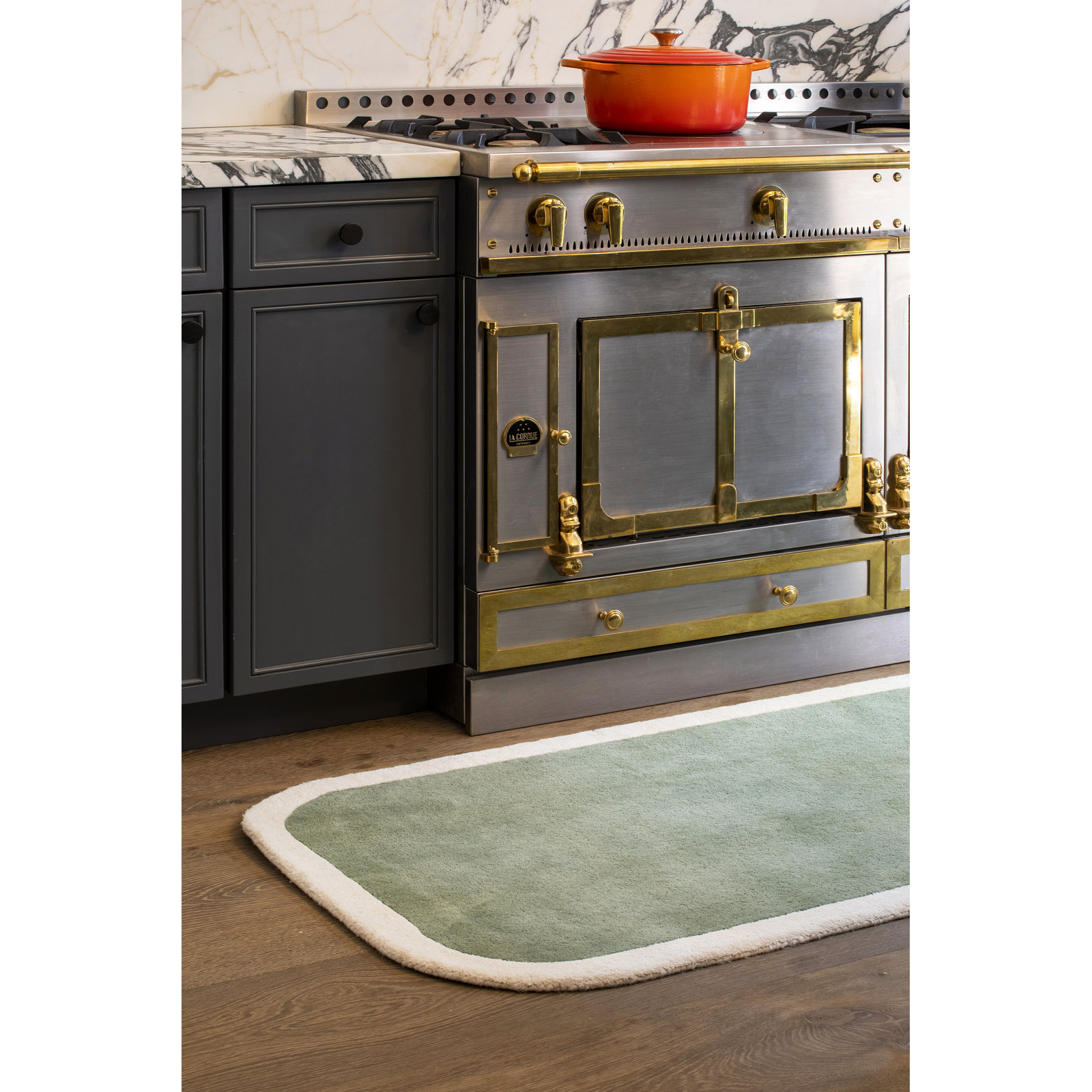 Hermione Hand Tufted Wool Dark Green Rug, Runner 2'6" x 8'