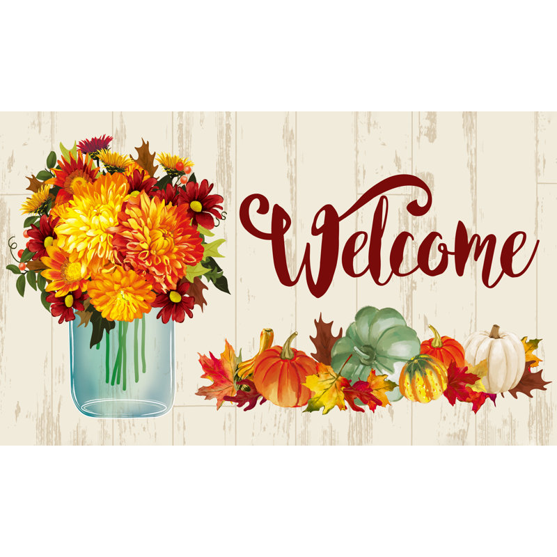 Tapis d'automne à motif floral Mason