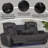 Wendell Dark Gray Microfiber Power Motion Sofa W/Dropdown Table