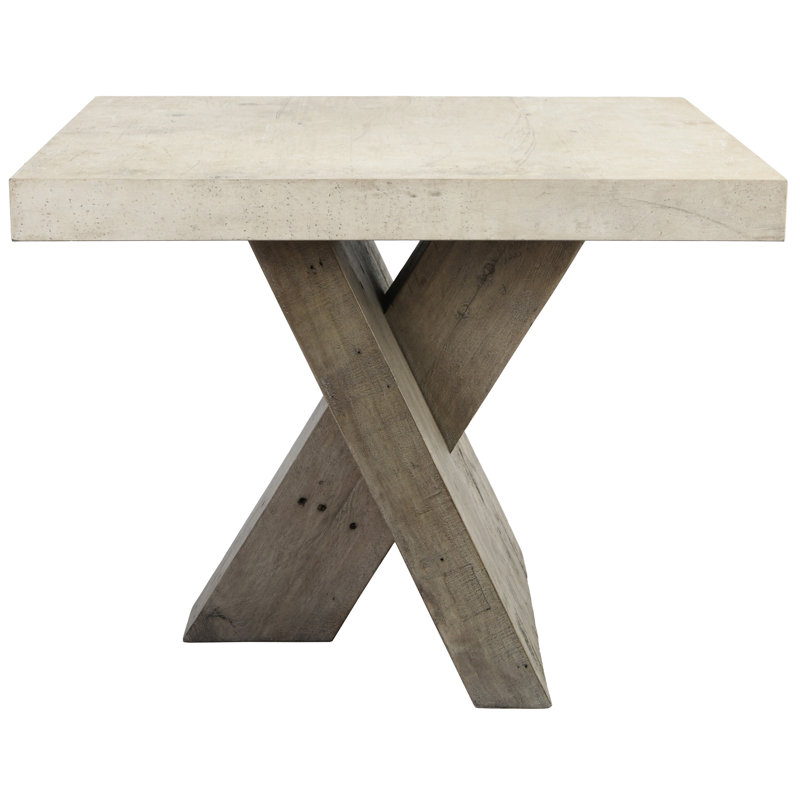 Durant End Table By Classic Home, Beige White/Gray