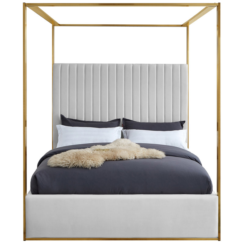 Jones Upholstered Canopy Bed, Queen