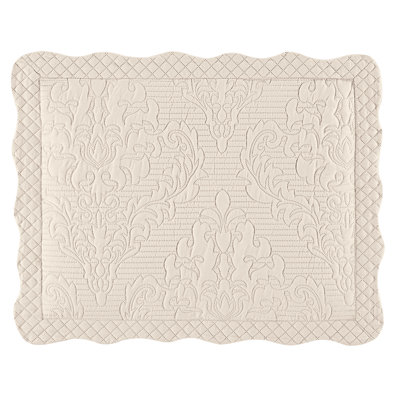 Lovely Victoria Damask Textured Design Scalloped Edge Pillow Sham