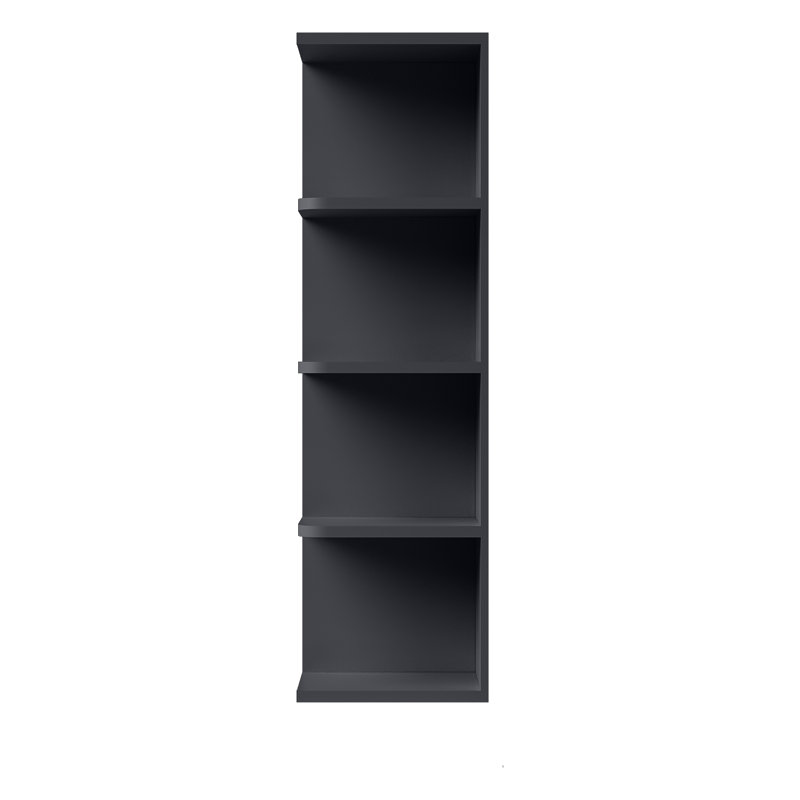 Tablette murale, 9" W x 42" H x 12" D, Noir Shaker