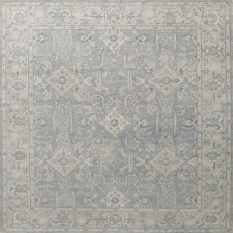 Tapis oriental gris Havell, Carré 7 pi