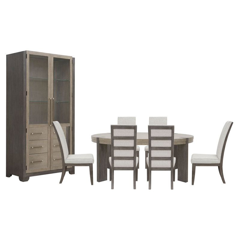Table de salle à manger Inzillo, 8 pièces: table, 6 chaises latérales, buffet
