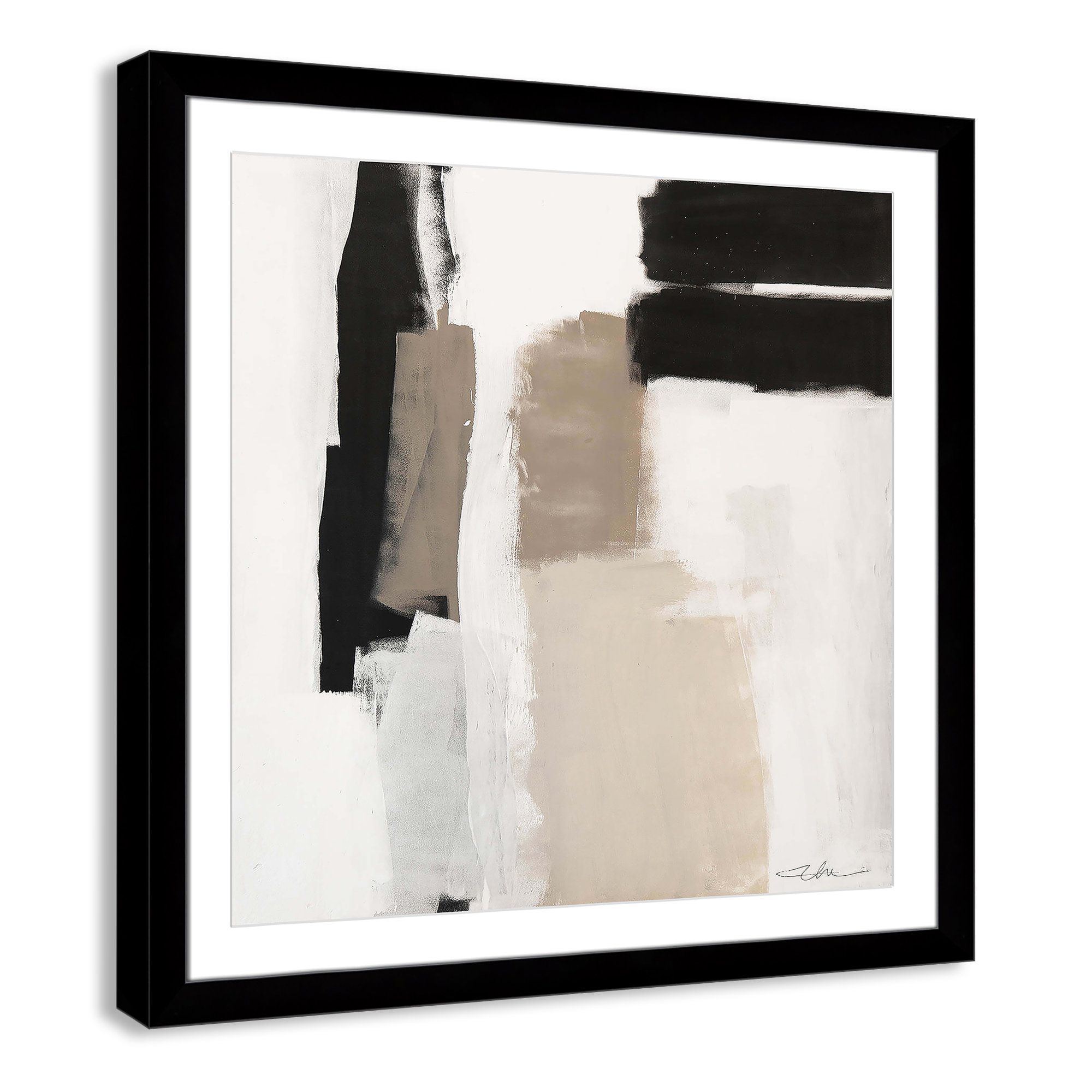 Earth Scapes II-A Print by Casa Fine Arts, 33.5" H x 33.5" W x 1.25" D, Black Cube Framed