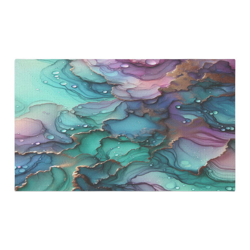 Violet & Teal Blends Braided Rug, Rectangle 3' x 5'