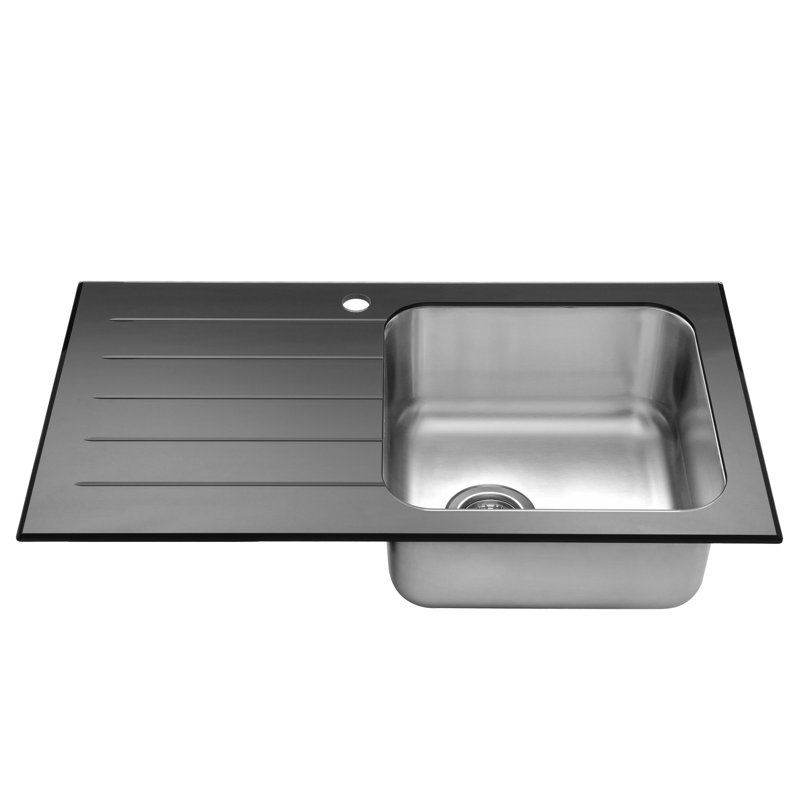 Belfry Kitchen Dore 500mm W Single Bowl Stainless Steel Kitchen Sink with 1 Faucet Hole, Left