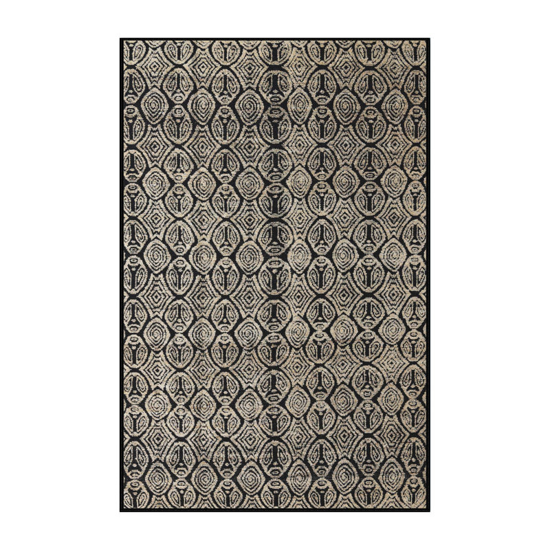Tapis décoratif multicolore à motif abstrait, Rectangle 4 pi x 6 pi