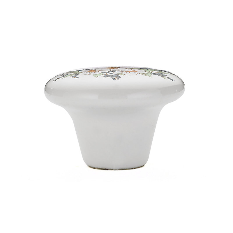 Expression 1 1/2" Diameter Mushroom Knob, Flower Bouquet
