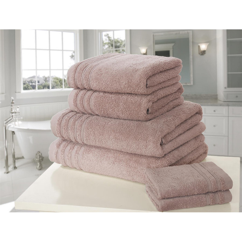 Analycia Bath Towels, 6, Pink