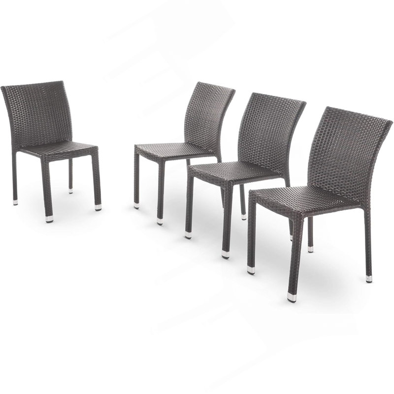 Chaise LARACHE en aluminium sans accoudoirs en rotin