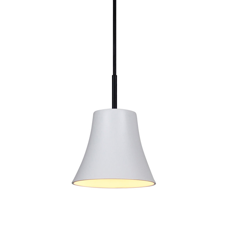 Shute 1 - Light Black LED Single Pendant, Satin White