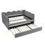 Lit de jour double en vichy double avec couchette simple sans sommier, avec port USB et adorable tissu en forme de vague