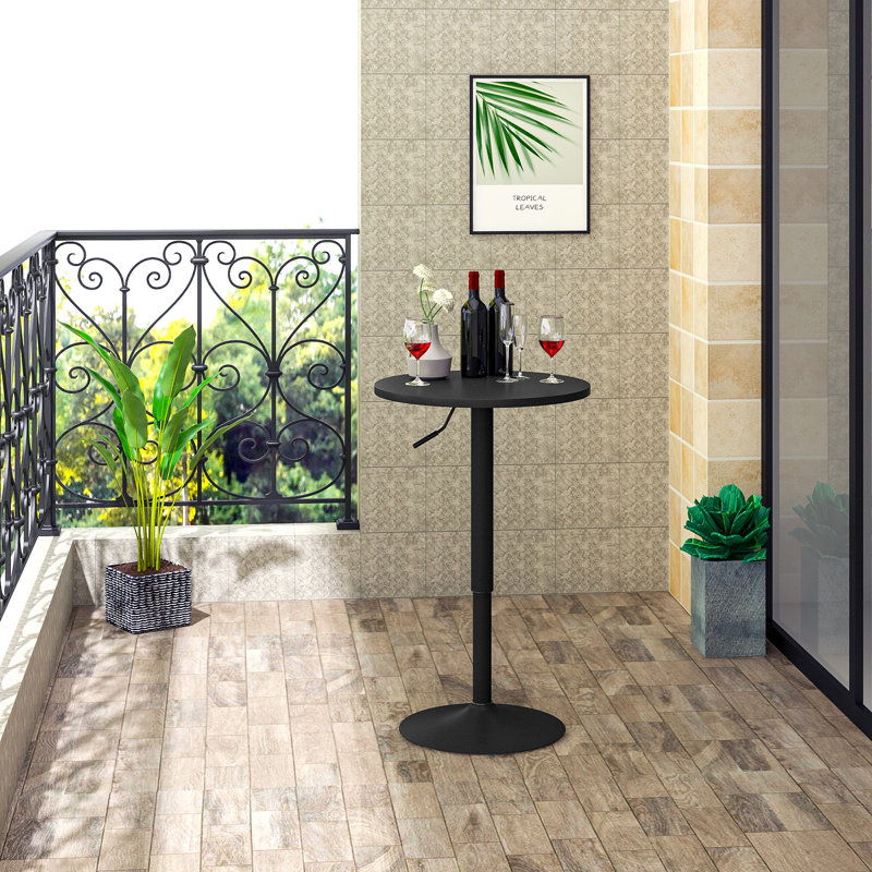 Giulio Round Metal Base Dining Table, Black