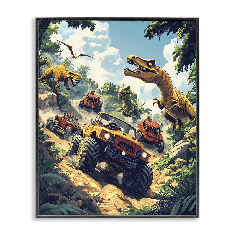 «Dinosaur & Monster Truck Adventure», estampe numérique, design by Creative Studio, H 20 po x l 16 po