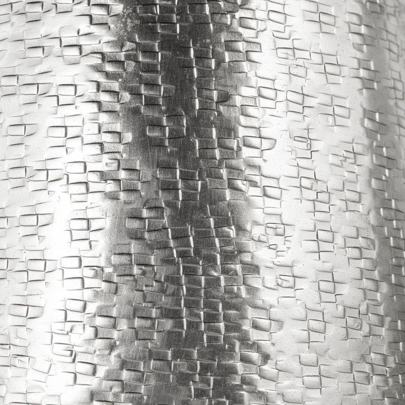 Metal Table Vase, Silver, 10" H x 6.5" W x 4" D