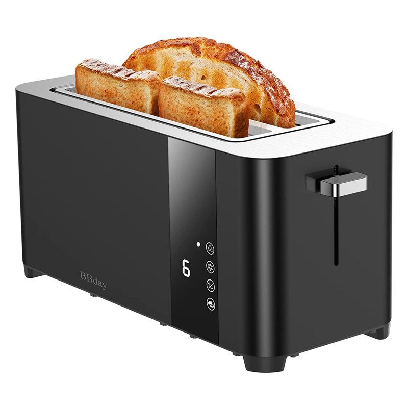 Bbday 4 Slice Long Slot Toaster, Black