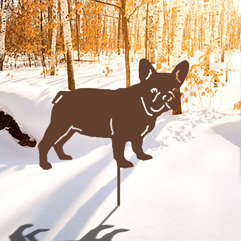 Piquet de jardin Hillld French Bulldog Dog, Rouge