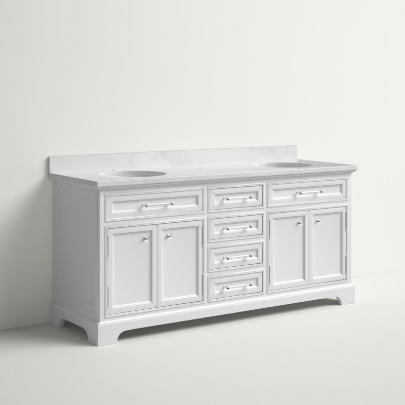 Ensemble de meuble-lavabo double 72 po Goyette, Blanc pur