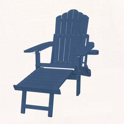 Chaise Adirondack pliante avec porte-gobelet - dossier réglable à 5 positions, matériau HPS