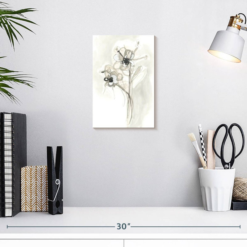 Harnek - geste floral neutre VII, H 12 po x l 8 po