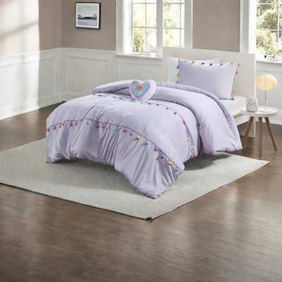Ensembles de literie certifiés en microfibre de style lavande à pampille pour enfants