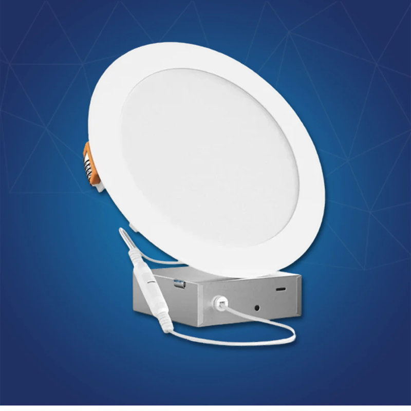 Luminaire encastré rond 6 "à DEL 12W à intensité variable avec boîte de jonction, 120V, sélectionnable