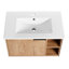 Meuble-lavabo mural flottant 30 po avec lavabo en céramique et porte d'armoire à fermeture en douceur Kashyra