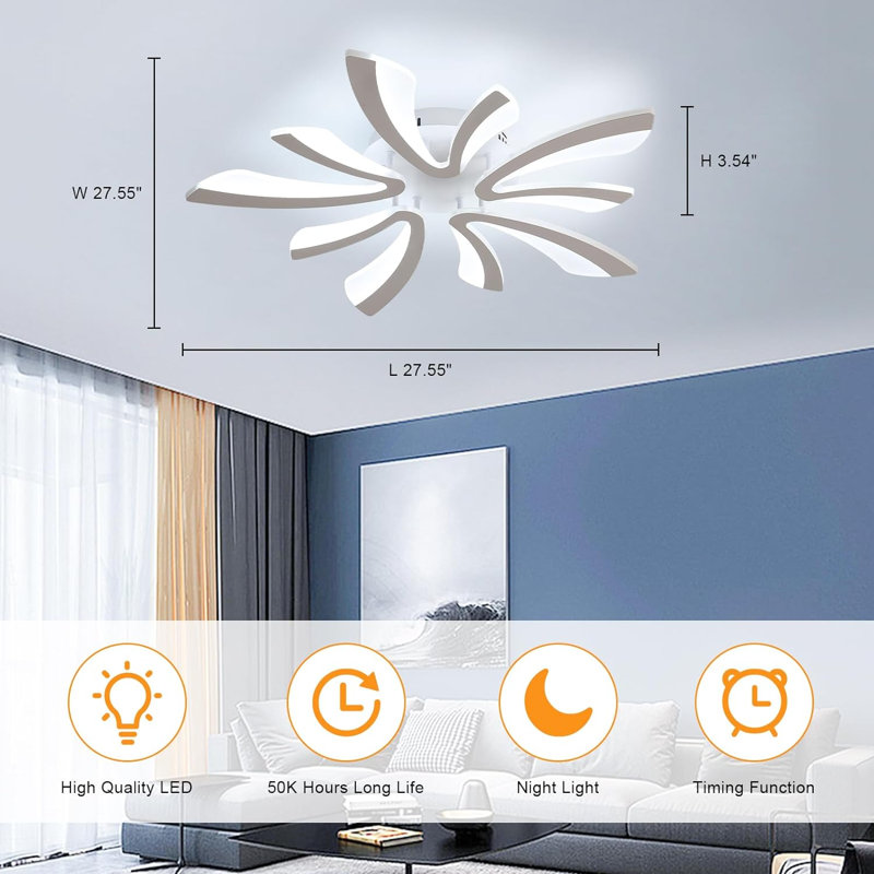 Montvale 10-light Dimmable LED Flush Mount Ceiling Light with Remote Control